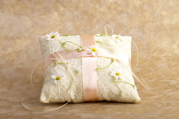 white pillow for wedding rings