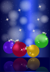 Fondo abstracto de navidad con bolas decorativas