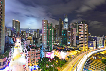 Modern urban landscape at night