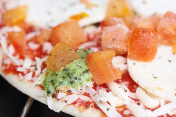 detail of frozen pizza