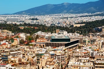 Foto op Canvas View of Athens including the New Acropolis Museum. © fazon