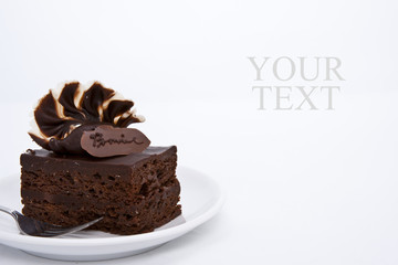 Brownie cake with luxury cream topping