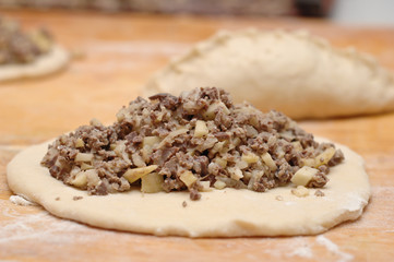 pasty with beef and potatoes