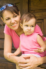 mom and daughter outdoors