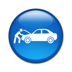 Boton brillante simbolo taller mecanico