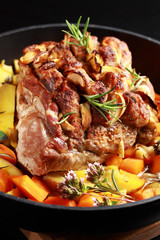 BBQ meat with vegetable