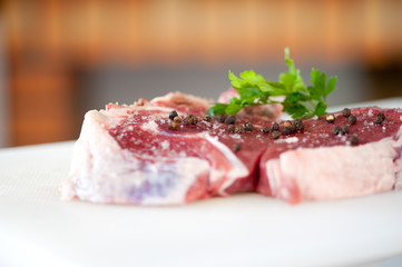 Prime Rib of Beef seasoned wit peper and salt