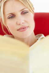 Woman reading book