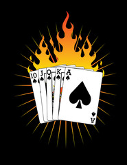 Royal Flush on Fire!