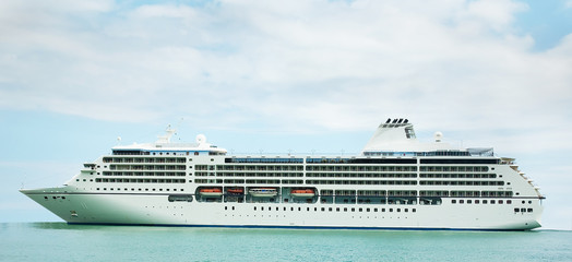 Cruise Ship sailing on  sea
