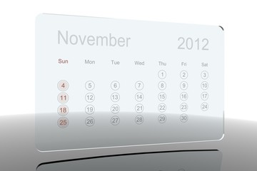 3D Glass Calendar - November 2012