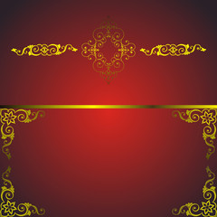 red frame with golden arabesque