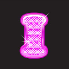 I letter pink bling girly