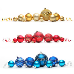 Collection of colored christmas balls