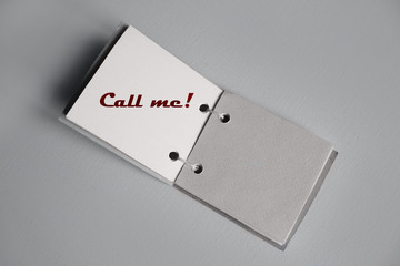 Call me message on unusual notebook