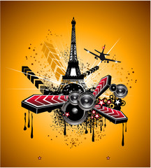 Grunge Urban Disco Flyer Background