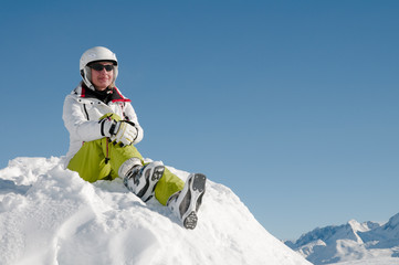 Fototapeta na wymiar Skiing - portrait of resting skiers