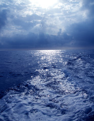 blue sea in stormy dramatic sky day