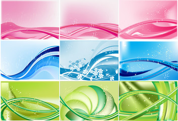 set of color abstract backgrounds