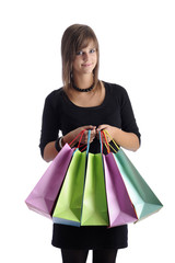 teenager with shopping bags