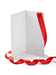 greeting card with ribbon note christmas