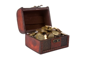 Open chest with coins