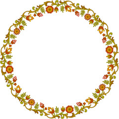 Round floral frame