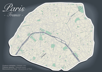 Naklejka premium Plan de Paris - Version Luxe (3)