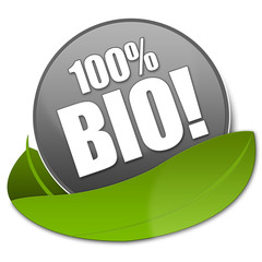 100% Bio! Button, Icon