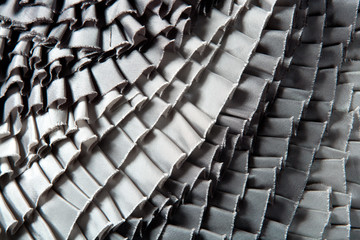 gray ruffled skirt pleated texture