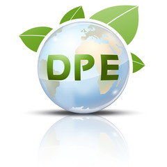 Symbole glossy vectoriel planète Terre DPE