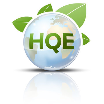 Symbole glossy vectoriel plan&egrave;te Terre HQE