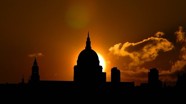 UK London St Paul`s Cathedral from Millennium Bridge 3