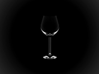 3D Copa vino - negro