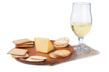 crackers and wine