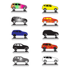 Set of Suv vehicles color vector