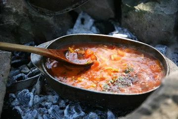 Fotobehang fresh vegetable soup © Mara Zemgaliete