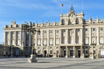 Fototapeta premium The Spanish Royal Palace (Palacio Real) in Madrid Spain