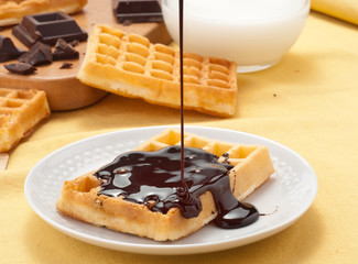 Waffel with chocolate