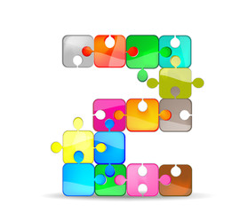Letter Z with colorful puzzle