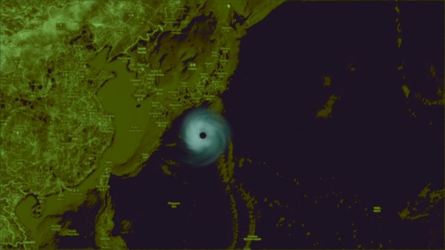 Typhon sur le Japon