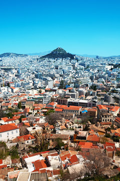 View of Lycabettus Hill from the Acropolis.