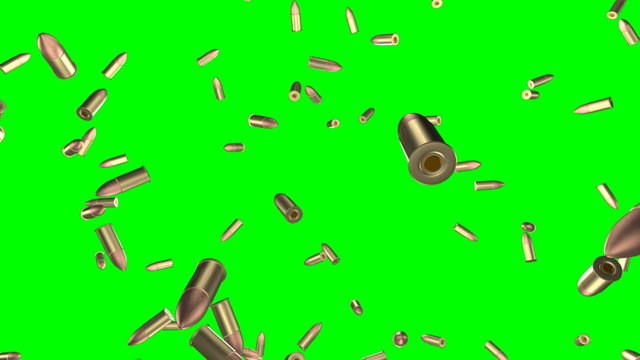 Green Screen Loop Falling Bullets