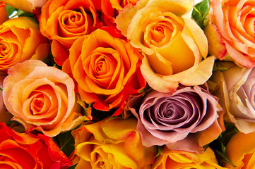 Bouquet roses in various colors