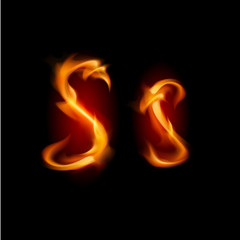 Fiery font. Letter S
