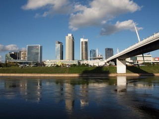 Obraz premium The Vilnius city center view with skyscrapers
