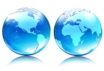 Glossy Earth Map Globes