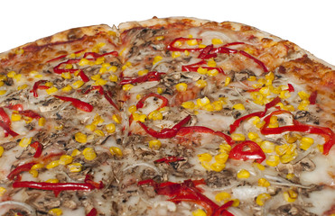 Vegetarian pizza / white background