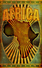 Old, Grunge Retro Africa Poster Illustration