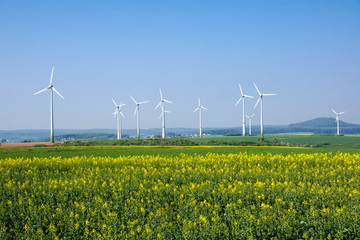 Windwheels in rural Germany